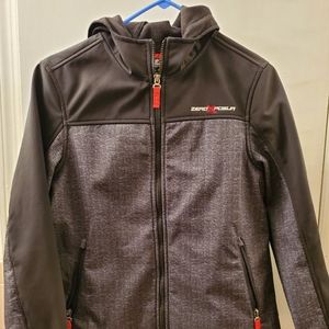 Boys raincoat black and gray large